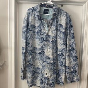 Tommy Bahama Navy and White Floral Shirt